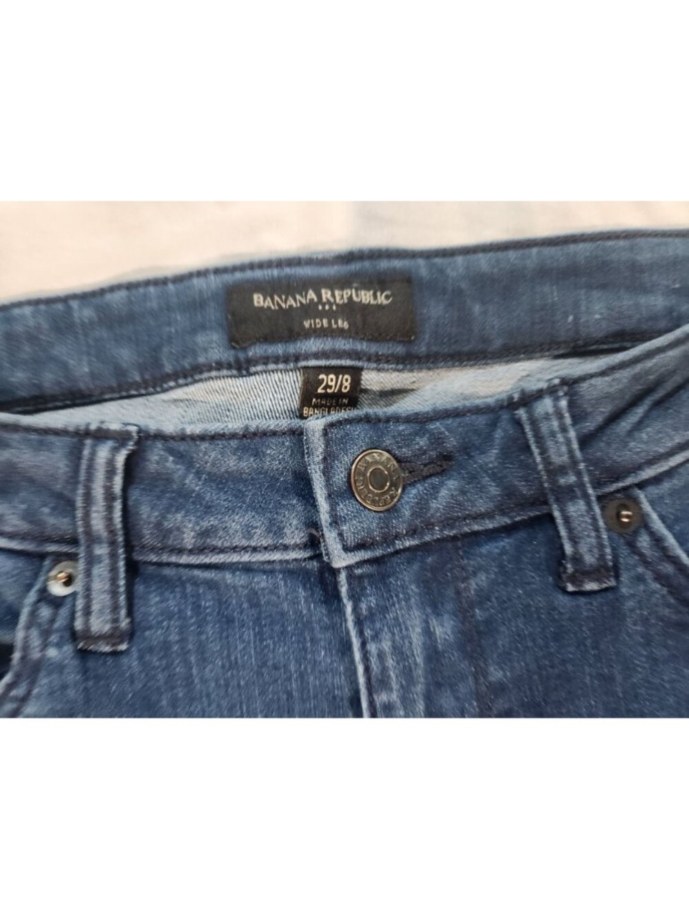 Banana Republic Womens Wide Leg Dark Blue Denim Jeans Size 29/8 Classic Fit - Picture 3 of 7